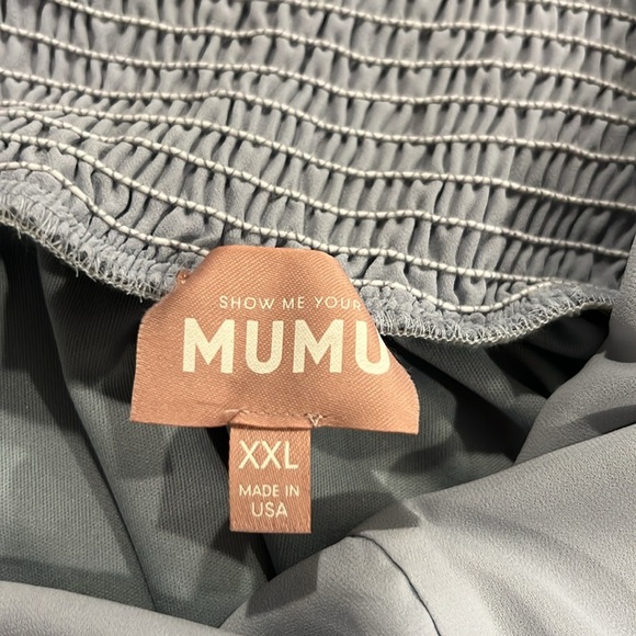 Show me you MuMu Claire midi dress blue gray size XXL NWT - Picture 10 of 11